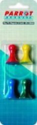 Parrot Magnets - Map Pins 30MM Assorted Colours Pack Of 4