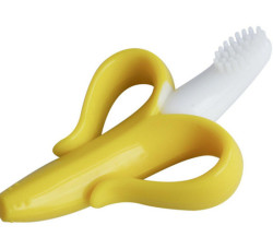 High Quality And Environmentally Safe Baby Teether Banana And Corn Silicone Training Bend... - White