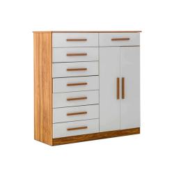 Chest Of Drawers Off White & Pine Oak
