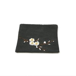 Set Of 4 Tea Coasters - Japanese Plum Flower Cotton & Linen