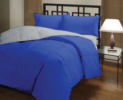 Bianca 100% Cotton Blue & Off-white Stripe Filled Double Comforter 60 X 90 Inches BIA-DVC11E