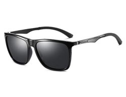 Polarized Sunglasses For Men Vintage Sport Shades Trendy Womens Sun Glasses Ultra Light Aluminum Magnesium Temple Eyewear With Case Uv Protection Black Black