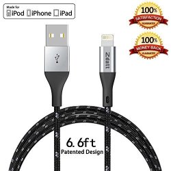 Zdatt 6FT Durable Nylon Braided Lightning Cable Apple Mfi Certified Iphone Charger USB Charging Cord With Aluminum Connector For Iphone X 8 8 PLUS 7 7 PLUS 6S 5S SE Ipad