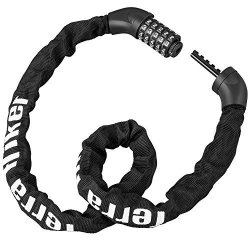 Terra Hiker Bike Chain Lock Coiling 5-DIGIT Combination Lock For Bicycles Keyless Heavy Duty