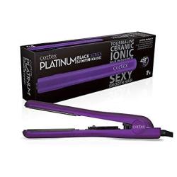 Cortex International Black Series Platinum Edition 1.25 Inch Ceramic Hair Straightening Iron Tourmaline Limited Edition Metallic Purple