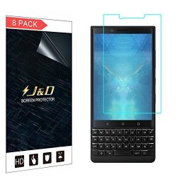 J&D Tech J&d Compatible For 8-PACK Blackberry KEY2 Screen Protector Not Full Coverage Premium HD Clear Film Shield Screen Protector For Blackberry KEY2 Crystal Clear Screen