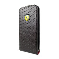 Ferrari Challenge Leather Flip Case Iphone 5 5S - Black & Red