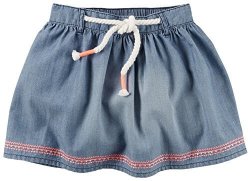Carter's Girls Embroidered Denim Skirt Blue 6 Months