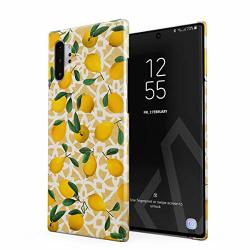 Burga Phone Case Compatible With Samsung Galaxy Note 10 Plus - Lemon Pattern Vintage Fruits Citrus Exotic Tropical Yellow Summer Cute Case For Women