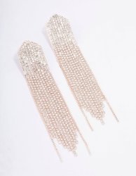 Rose Gold Cupchain Pointed Drop Earrings
