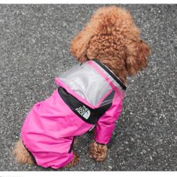 Dog Raincoat Pet Waterproof Detachable Rain Jacket Dogs Water Resistant Clothes For Dogs Fashion Patterns Pet Coat For Rainy Day - Pink XS