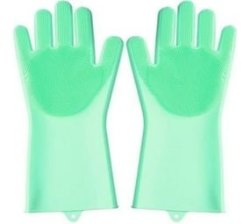 Silicone Gloves With Mint Green