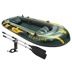 Intex Excursion 4, 4-Person Inflatable Boat Set with Aluminum Oars