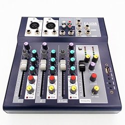 Weymic Professional Mixer 4-CHANNEL 2-BUS Mixer With USB Input 48V Phantom Power For Recording Dj Stage Karaoke Music Application