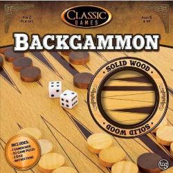 Classic Games Backgammon Solid Wood Set