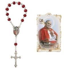 Saint John Paul 11 - One Decade Rosary With MINI Gilded Wall Plaque