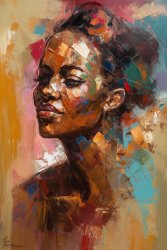 Canvas Wall Art - Abstract Portrait Celebrates Beauty - A1504 - 120 X 80 Cm
