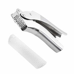 Jsdoin Garlic Press, Professional Kitchen Garlic Crusher,Garlic Mincer  Ginger Crusher, Heavy Duty Garlic Presser Squeezer, Garlic Mincer, Garlic