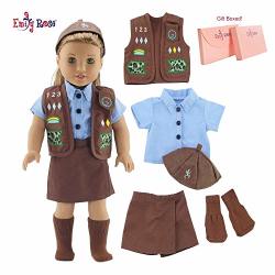 Emily Rose 18 Inch Doll Clothes Gift Boxed 18 Doll Brownie Uniform Modern 5 Piece Doll Outfit With Unique Skort Fits 18 Our Generation And Journey Girls Dolls