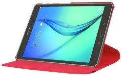 Tuff-Luv Rotating Leather Case Cover For Samsung Galaxy Tab S2 9.7 Inch - T815 - Red