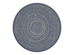 Blue Lineo Circle Outdoor Rug