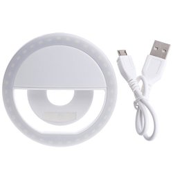 Kocome Portable Selfie LED Ring Fill Light Camera Photography For Iphone Android Phone White