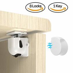 Frieq Magnetic Cabinet Locks - Child Safety Locks Baby Proofing Cabinets System 8 Locks + 1 Key