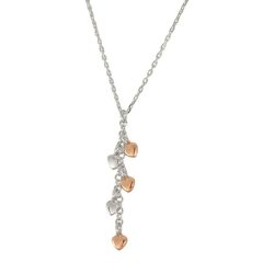 - 925 Sterling Silver rose Gold Plated Heart Necklace