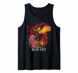 Marvel Iron Fist Dragon Breathing Fire Portrait Logo Tank Top