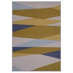 Polyester Print Area Rug 120X180CM Mustard And Cream