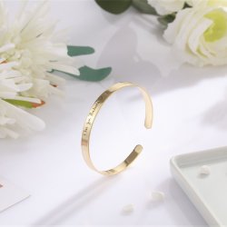 CBA10470201G Personalized Name Bangle Gold Plated 925 Sterling Silver