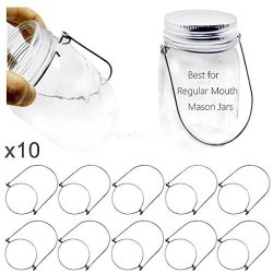 Stainless Steel Wire Handles for Mason Ball Canning Jars 6 Pack Regular Mouth