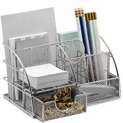 Sorbus Desk Organizer All-in-one Stylish Mesh Desktop Caddy Includes Pen pencil Holder Mail Organizer And Sliding Drawer Great For Home Or Office All-in-one Caddy