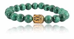 Ratnagarbha Green Malachite Stretchable Bracelet With Charms Daily-party-office-casual-wedding Wear Beaded Bracelet Whole Price Prepared Exclusively By Ratnagarbha.