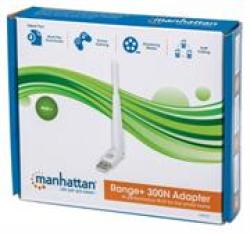 Manhattan Range+ 300n Adapter - 300 Mbps Usb Wireless Network Adapter With 2t2r Mimo 3 Dbi High-gain Antenna