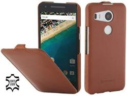 Stilgut Ultraslim Leather Case With Sleep wake Function For Google Nexus 5X Cognac Brown