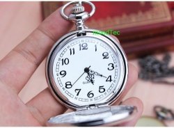 Smooth Steel Pocket Watch In Stock