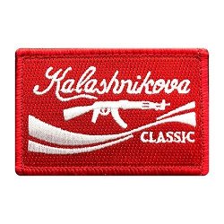 Kalashnikova Classic AK47 Hook Fastener Patch 3.0 X 2.0 Red wht
