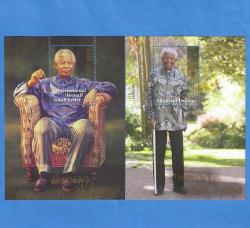 Pair Of Nelson Mandela 90th Birthday Commemorative Stamps - Mint Mini-sheets