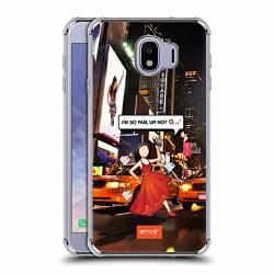 Official Emoji So Fab Photo Graphic Silver Shockproof Fender Case Compatible For Samsung Galaxy J4 2018