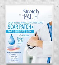Stretch Patch Scar Patch - Lotion Infused Hot Patch For Scars 7 Patches Per Pack Sensitive