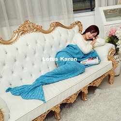 Lotus Karen Knitting Mermaid Blanket Solid Color Mermaid Tail Blanket Adult And Kids Mermaid Bag