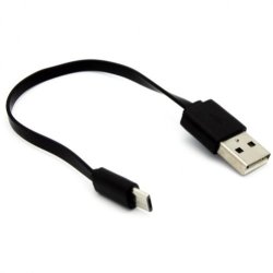 Selna Premium Black Short Flat USB Cable Charging Power Cord Data Sync Wire For Nokia Lumia 520 521 635 710 810 820 822 925
