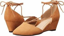 Cl By Chinese Laundry Women's Trissa Ghillie Wedge Pump Caramel Super Suede 9 M Us