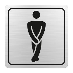 Gents Toilet Symbolic Sign - Black Printed On Brushed Aluminium Acp 150 X 150MM