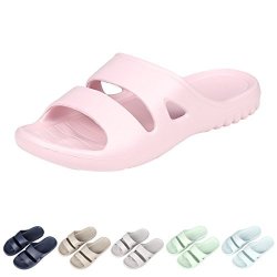 Trolimons Mens and Mens Shower Slide Sandals Open Toe House Bath Slippers 