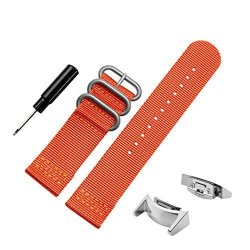 Hot Nylon Sports Watch Band Strap + Adapters For Samsung Galaxy Gear S2 R720 Orange