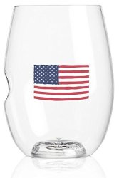 Govino American Flag Dishwasher Safe Wine Glasses Pack Of 12