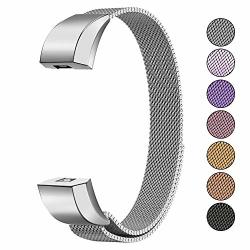 Mosonoi Compatiable With Fitbit Alta Bands Adjustable Metal Bands Replacement Straps Fit For Fitbit Alta alta Hr Smartwatch Women Men Large Silver