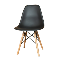 Emmy Wooden Leg Cafe Chair - Black